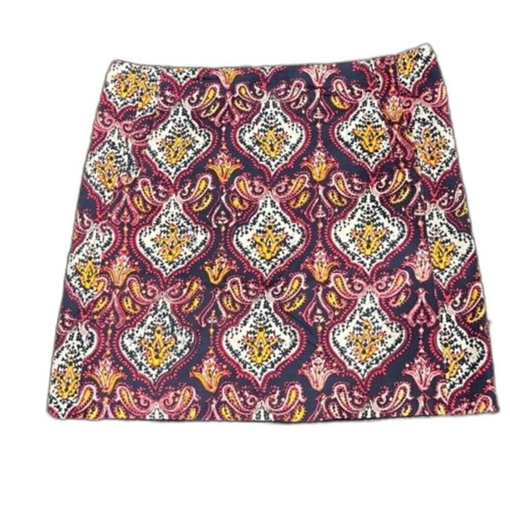 J. Crew Paisley Mini Skirt in Navy, Pink, Yellow, White